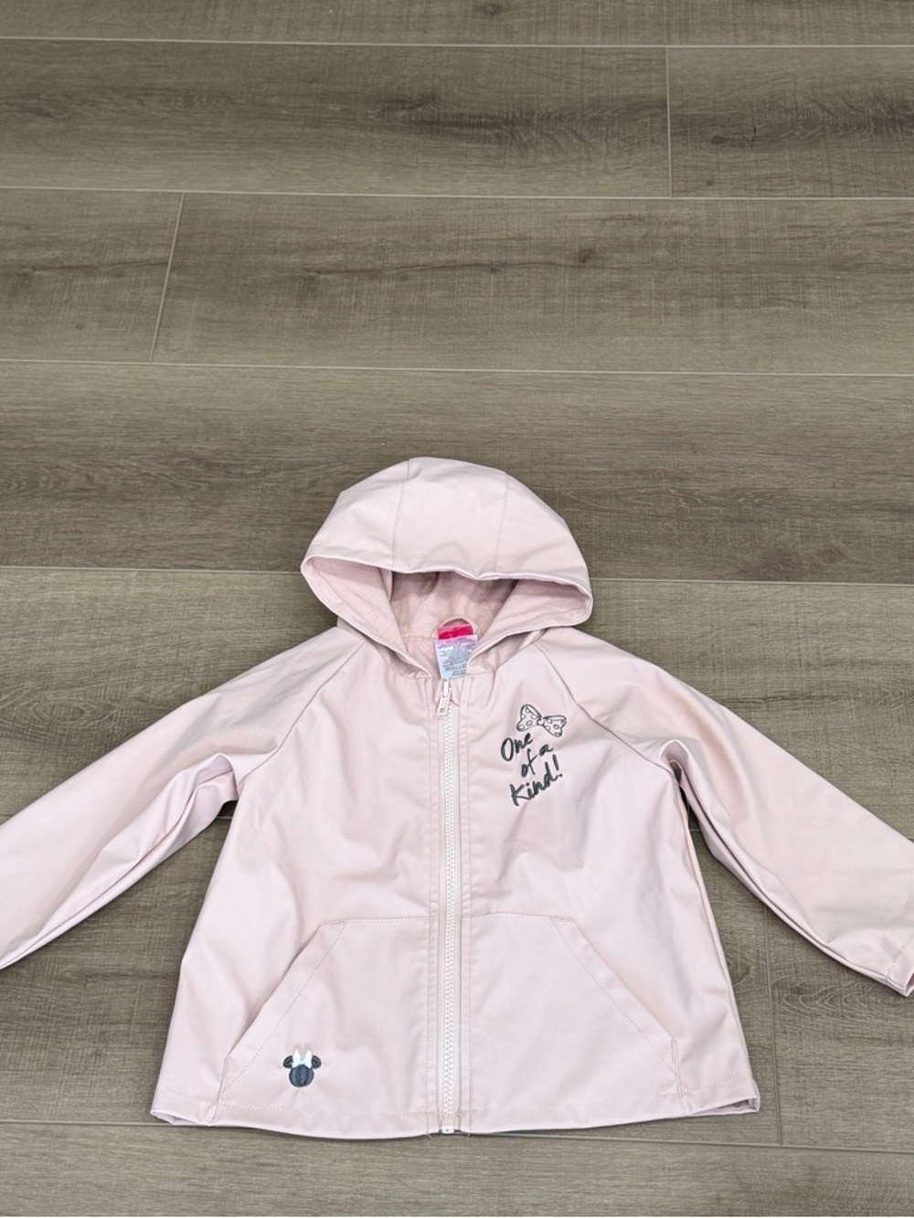 Disney Minnie Mouse One‎ Of A Kind Blush Pink 2T Girls Toddler Rain Coat Hooded